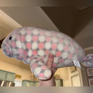 Plush Pink and White Polka Dot Manatee Stuffed Animal - Soft Cuddly collectorToy